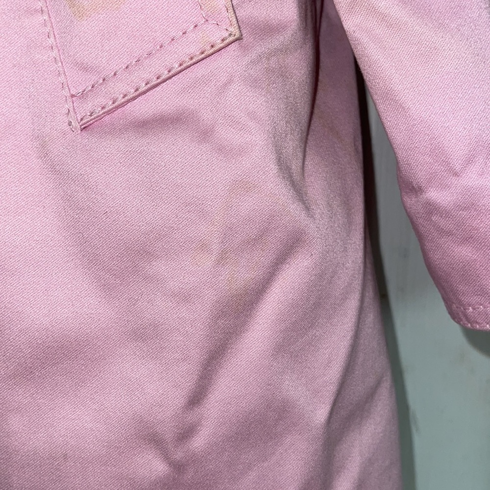 Coach Trench Coat Women’s Pink Magenta Novelty Print Collared Button Size L - Picture 9 of 11